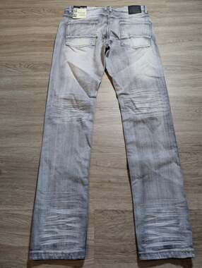 SPARK Mens Gray Size 32x32 Slim Straight Distressed Jeans Premium Denim Studio